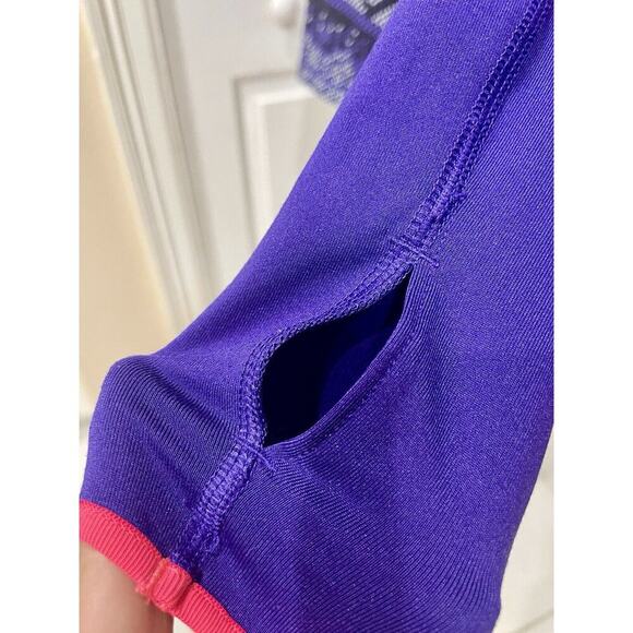 NIKE PRO DRIFIT SHIRT HYPERWARM TURTLENECK PURPLE BLACK GRID SZ M ATHLETIC CORE - Picture 2 of 11